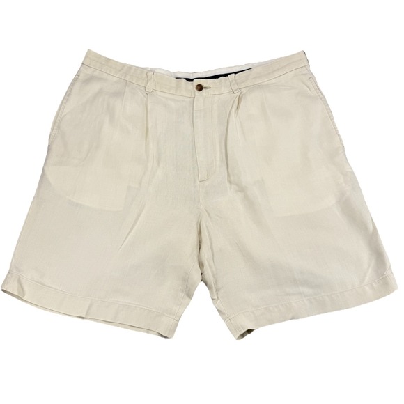 Brooks Brothers Irish‎ Linen Bermuda Shorts Beige Size 40 - Picture 1 of 7
